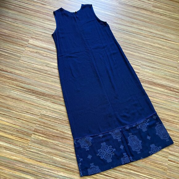Faith by Celia Forester Sleeveless Maxi Dress Blue Textured with Beaded Design - Picture 7 of 10